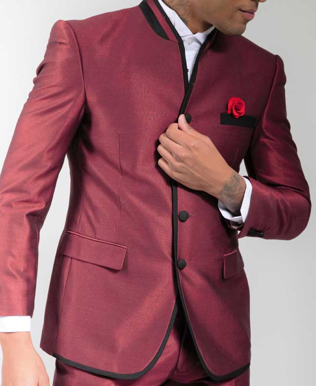 Slim Fit Chinese Collar Suit – Suits Epic